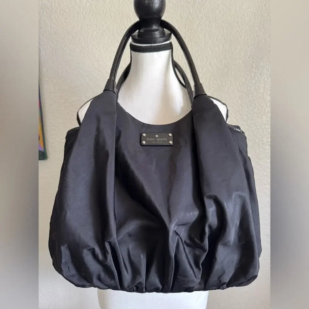 Kate Spade Black Puffy Shoulder Bag with Double Handles